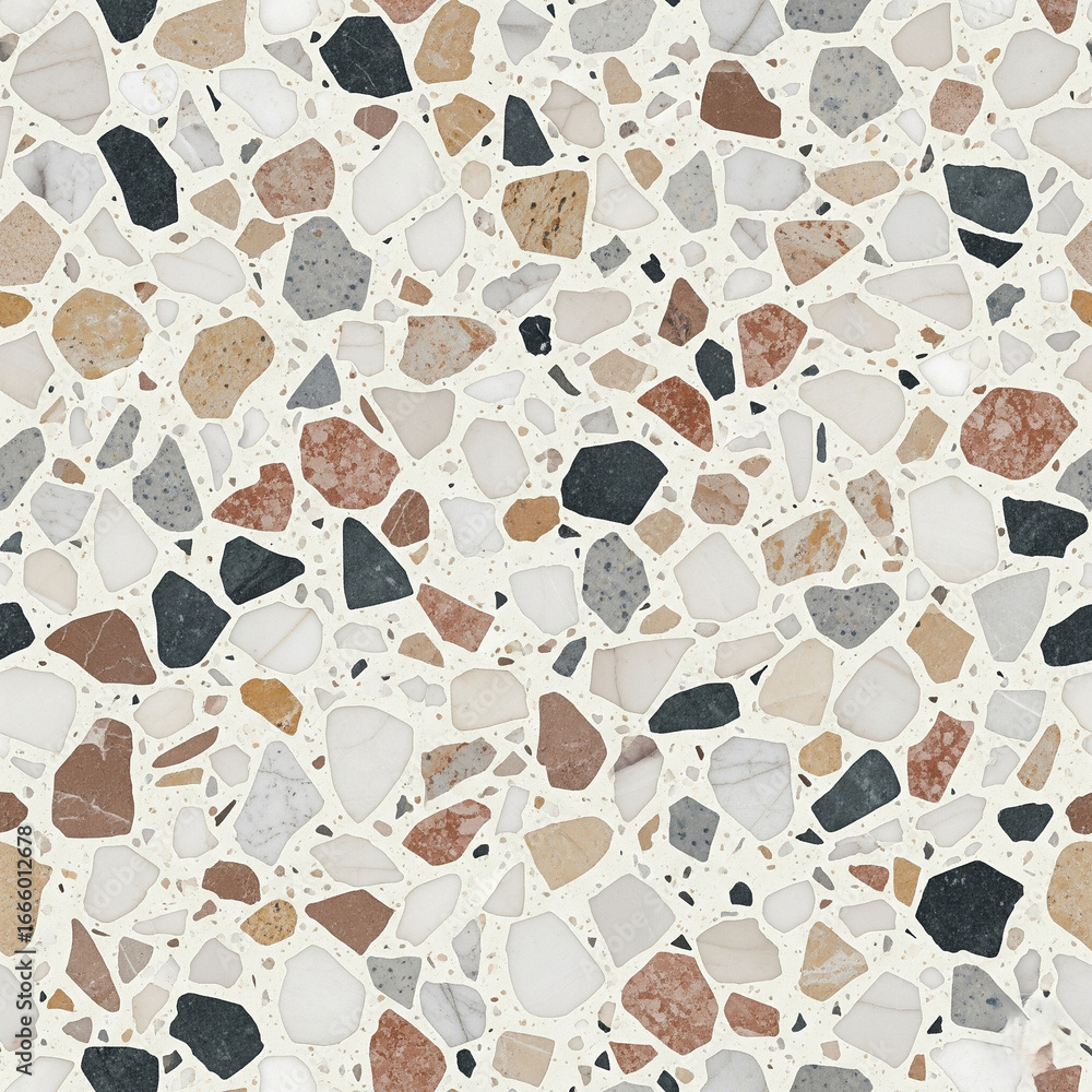 Abstract terrazzo stone texture seamless pattern.