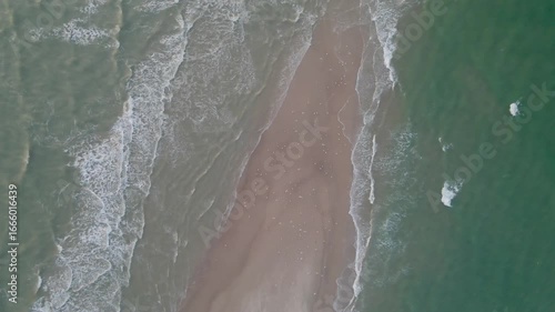 Morning aerial views of Grenen on the Northern Tip of Denmark