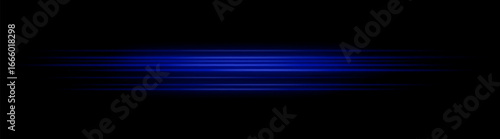 Streak. Dense horizontal lines arranged in wide composition. Glowing gradient effect creates dynamic movement and illumination across dark space.