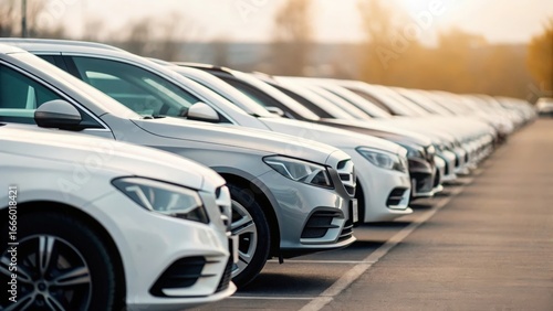 New cars lined up in dealership lot — showcasing latest models and availability