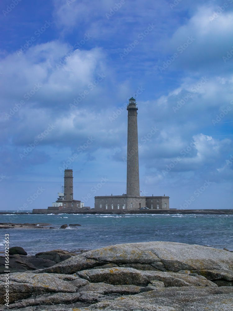 Fototapeta premium view of lighthouse of Gatteville, Manche, Cotentin, Normandie, France