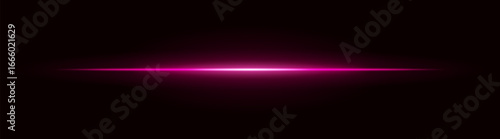 Radiant light. Straight glowing beam with intense center and dark fade edges. Suitable for digital interfaces and futuristic motion effects.