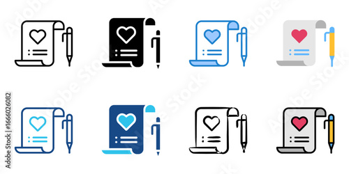 wishlist icon set multiple style collection 
