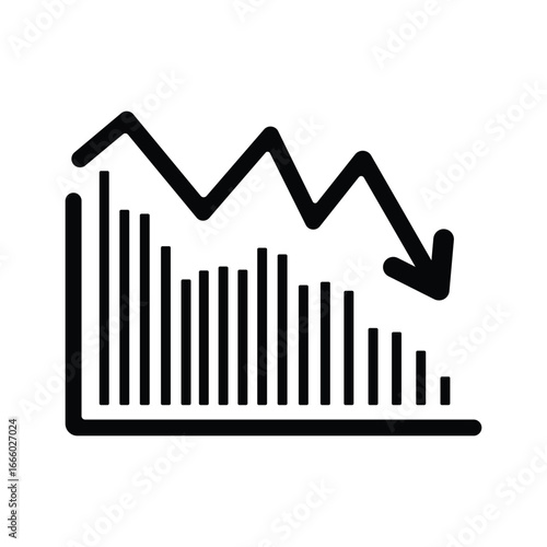 Economic downturn chart in simple style