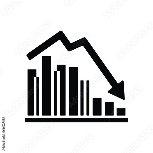 Economic downturn chart in simple style