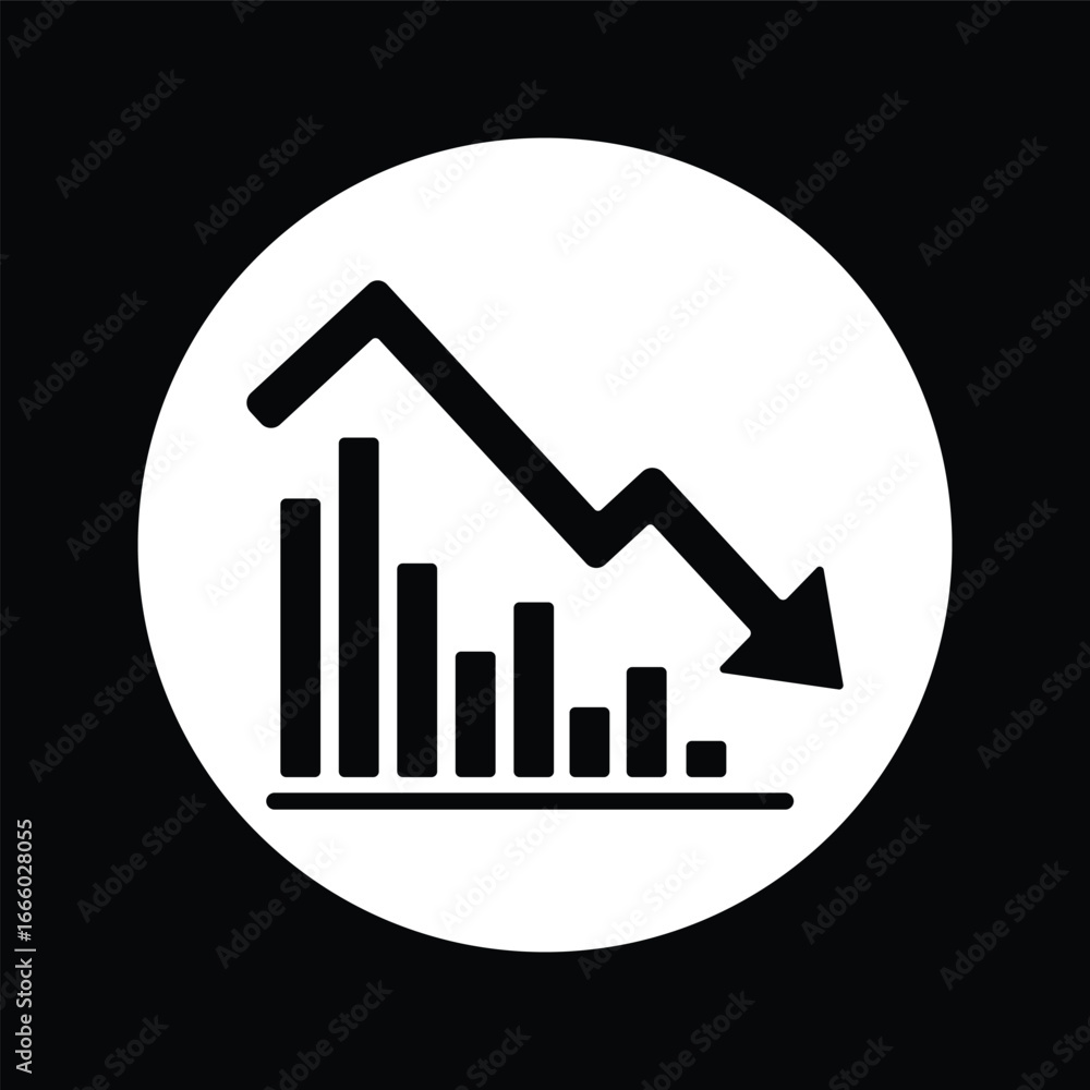 Economic downturn chart in simple style Economic downturn chart in simple style