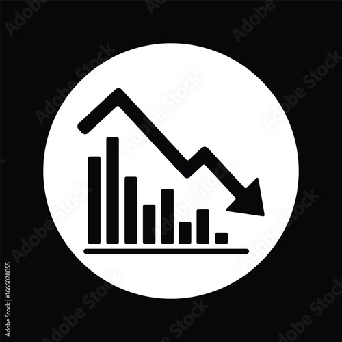Economic downturn chart in simple style