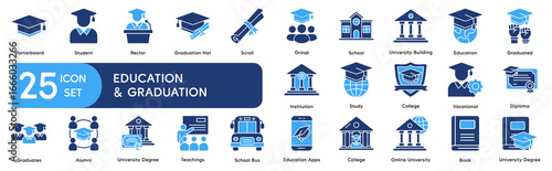 Education and Graduation Icons Set