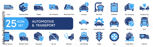 Automotive and Transport Icons Set