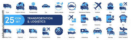 Transportation and Logistics Icons Set