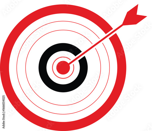 Target icon. Goal symbol collection. Simple target with arrow. Hitting the bullseye icon line and flat style Target icon. eps vector file.