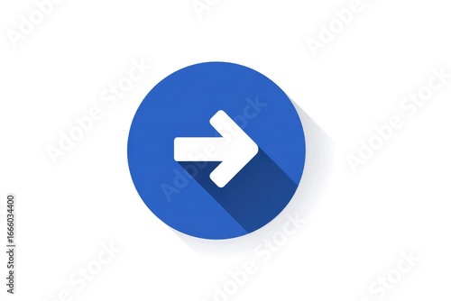 Simple white arrow in a blue circle with a long shadow Free Download Simple white arrow in a blue circle with a long shadow - GFXLoad