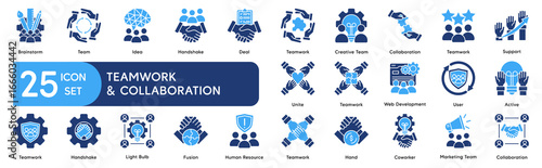 Teamwork and Collaboration Icons Set