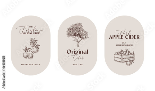 Vector collection of apple cider labels
