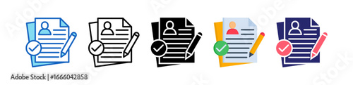 Resume Multiple Style Icon Set Collection. 