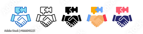 Cooperation Multiple Style Icon Set Collection. 