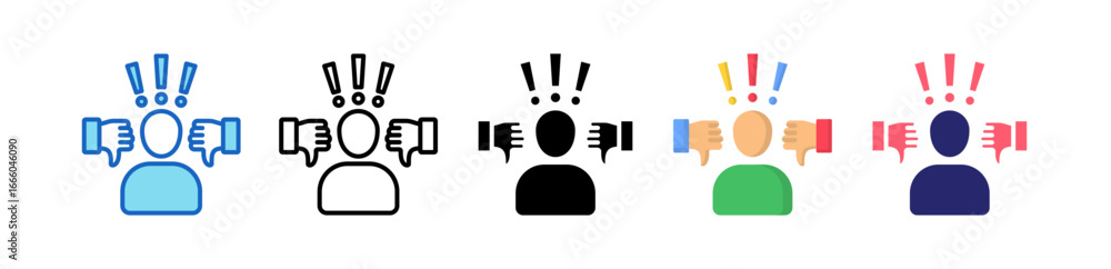 Obraz premium Criticism Multiple Style Icon Set Collection. 