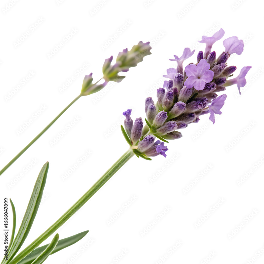 Obraz premium Fragrant purple lavender blossom from a fresh flower isolated on a transparent background png