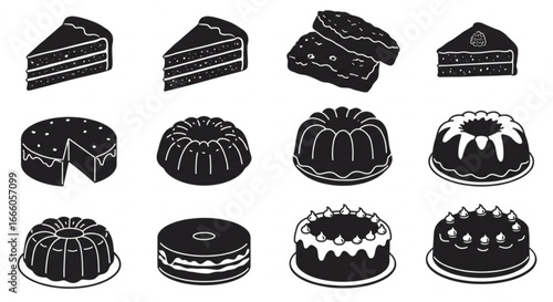 Collection of various cakes and desserts