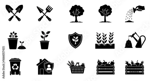 Gardening and farming icons