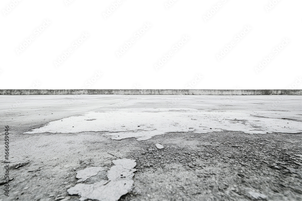 Obraz premium Abstract textured surface with black background isolated on transparent background. Grey concrete floor isolated on white background.