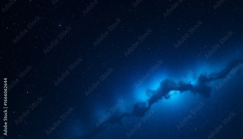 Fototapeta premium Deep blue night sky with nebula and stars