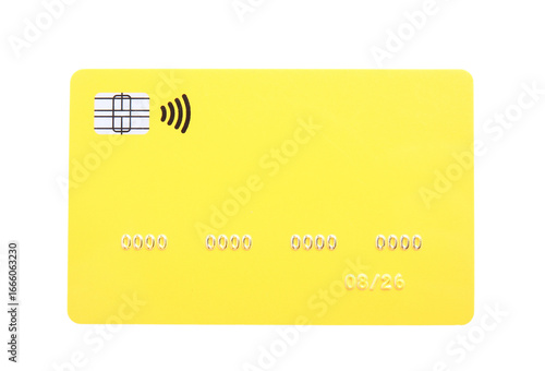 Yellow credit card on white...