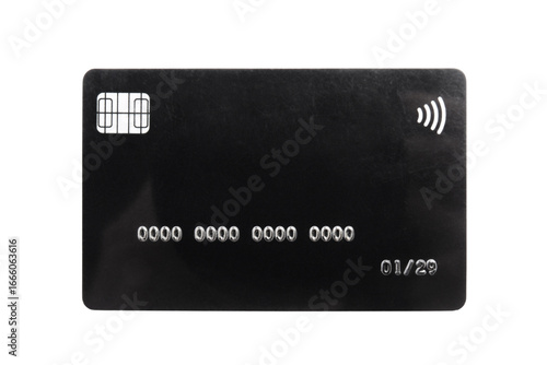 Black credit card on white ...
