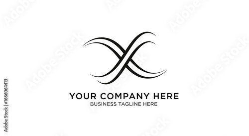 Abstract Intertwined X Logo Design with Flowing Lines
