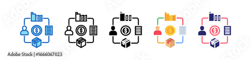 Value Chain Multiple Style Icon Set Collection. 