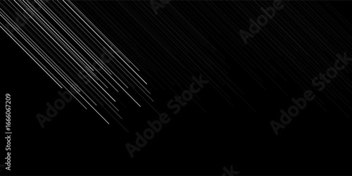 Long white diagonal streaks of light against a black abstract pattern. Abstact lines.