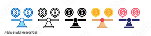 Stability Multiple Style Icon Set Collection. 
