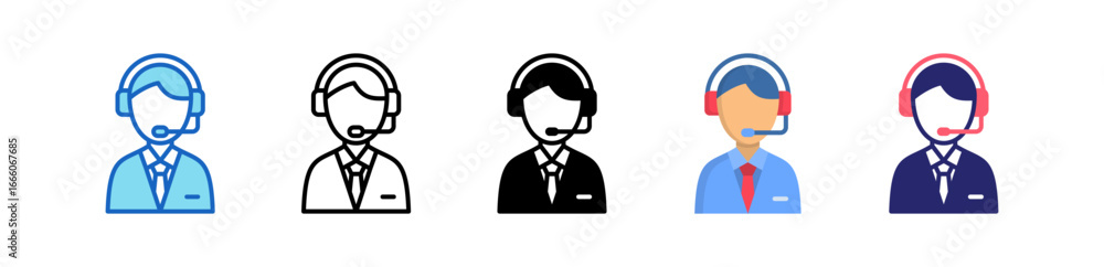 Customer Service Multiple Style Icon Set Collection. Customer Service Multiple Style Icon Set Collection.