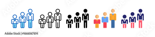 Age Group Multiple Style Icon Set Collection. 