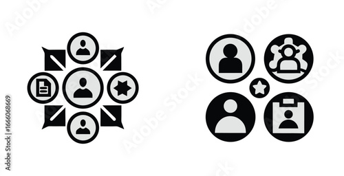 Modern flat style human resources icon set illustration logotype vector logo art design