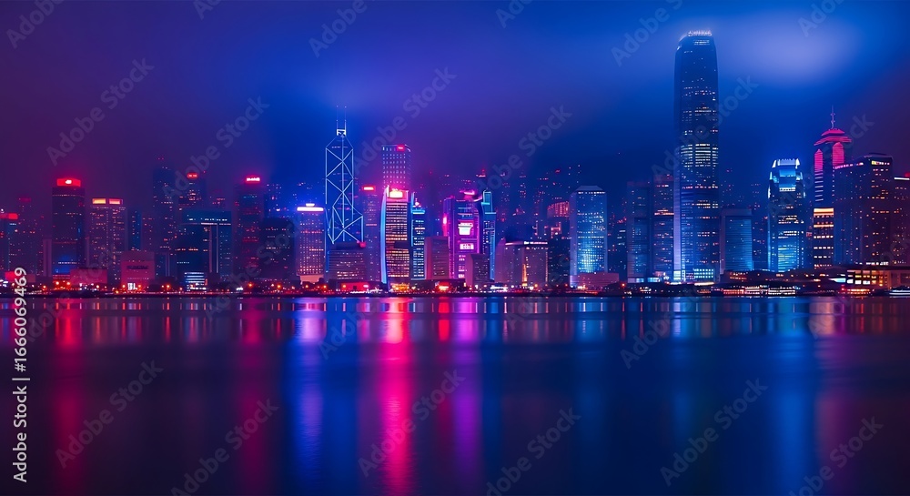 Fototapeta premium Hong Kong Cityscape at Night.