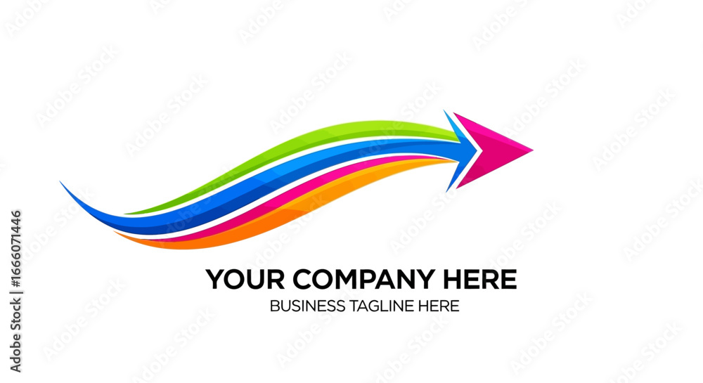 Fototapeta premium Colorful Dynamic Arrow Logo Design for a Company