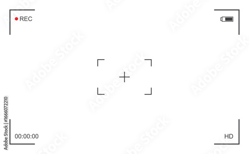 Camera frame.  Video screen recording. Background for record movie.