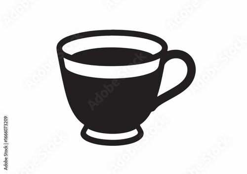 Sleek black cup icon for your cafe menu or website, a modern touch for coffee lovers or tea drinkers, perfect for branding and design needs