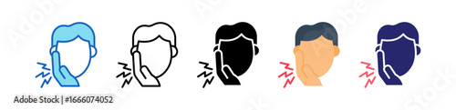Toothache Multiple Style Icon Set Collection. 