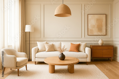 Living room interior with sofa.