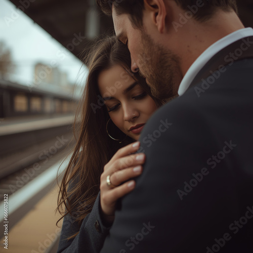 Farewell hugs at the station - a languid touch