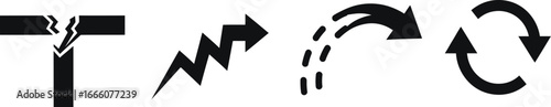 Dynamic progress arrows showing transformation, growth, and cyclical processes in business