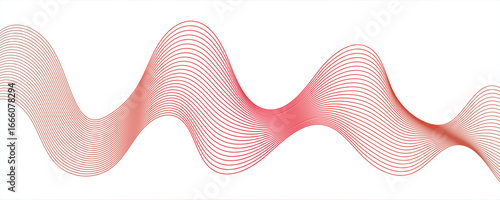 Curve wave seamless pattern. Abstract texture line pattern background.,Transparent horizontal red wave on white.graphic design Banner Pattern background template.