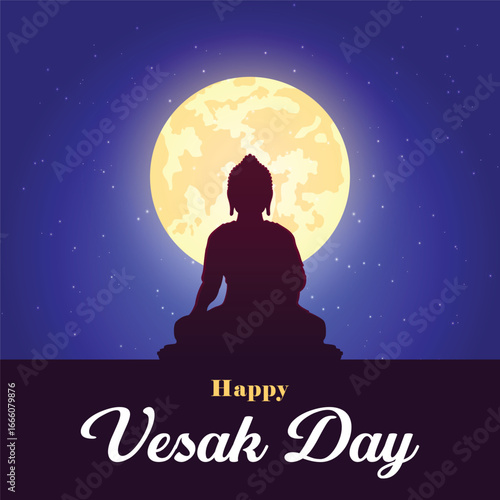 Happy Vesak Day. Vesak day creative poster, banner, social media post, postcard, background, backdrop, greetings card, template, web banner, cover design etc. Happy Buddha Purnima.