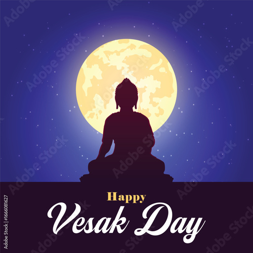 Happy Vesak Day. Vesak day creative poster, banner, social media post, postcard, background, backdrop, greetings card, template, web banner, cover design etc. Happy Buddha Purnima.