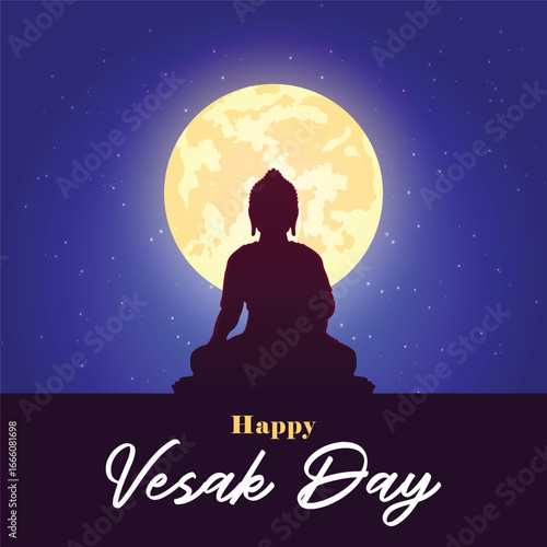 Happy Vesak Day. Vesak day creative poster, banner, social media post, postcard, background, backdrop, greetings card, template, web banner, cover design etc. Happy Buddha Purnima.