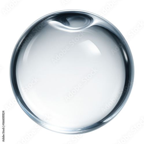 Droplet of water with a slight indentation