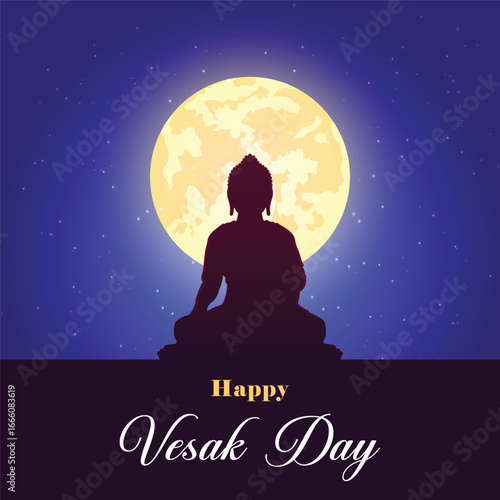 Happy Vesak Day. Vesak day creative poster, banner, social media post, postcard, background, backdrop, greetings card, template, web banner, cover design etc. Happy Buddha Purnima.