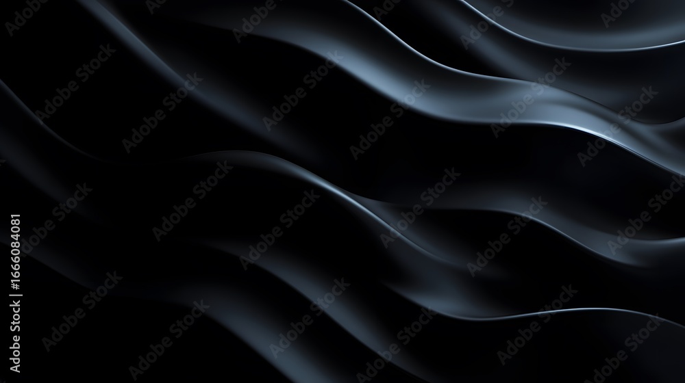 Obraz premium Dark, flowing, wavy lines create a sophisticated abstract design.